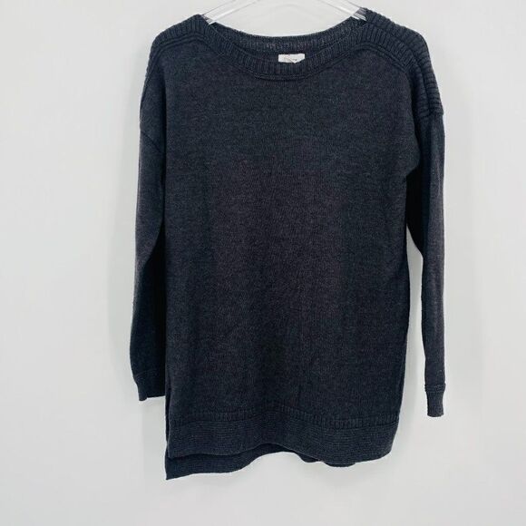 Old Navy Size Small Charcoal Gray Long Sleeve Knit Tunic Sweater Top - Picture 1 of 9